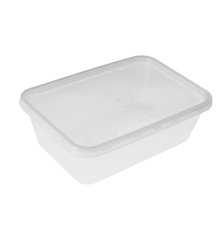Plastic Container en Plastic Deksel PP Rechthoekige Vorm 500ml (50 Stuks) Plastic Container en Plastic Deksel PP Rechthoekige Vorm 500ml (50 Stuks)