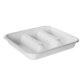 Bakje voor Suikerriet Taco's Wit 18,5x18,5cm (50 Stuks)