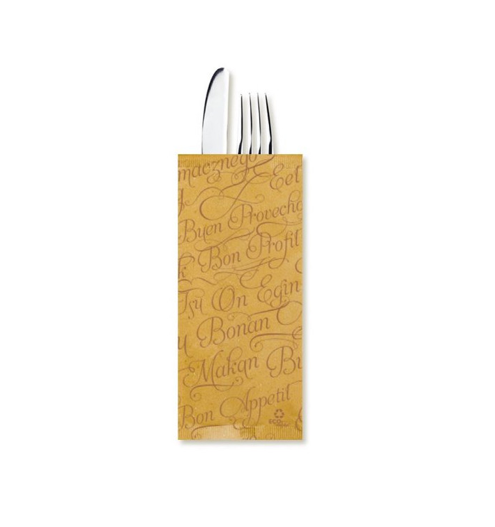 Enveloppe Bestekhouder met Servet "Buen Provecho" Kraft (800 stuks) Enveloppe Bestekhouder met Servet "Buen Provecho" Kraft (800 stuks)