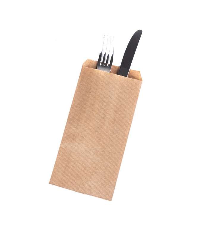 Enveloppe Bestekhouder Kraft Gelegd 9x24cm (125 stuks) Enveloppe Bestekhouder Kraft Gelegd 9x24cm (125 stuks)