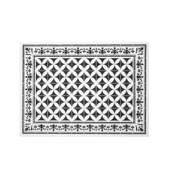 Papieren Placemats 30x40cm "Alhambra" Zwart 50g/m² (1000 Stuks) Papieren Placemats 30x40cm "Alhambra" Zwart 50g/m² (1000 Stuks)