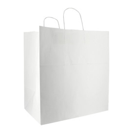 Papieren Zak met Handgrepen Wit 100g/m² 36+24x39cm (200 stuks)