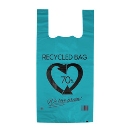 Plastic Hemddraagtassen 70% Gerecycled Blauw 42x53cm 50µm (1.000 stuks)