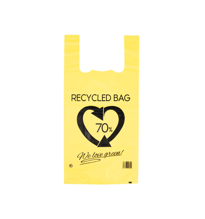 Plastic Hemddraagtassen 70% Gerecycled Geel 42x53cm 50µm (50 stuks) Plastic Hemddraagtassen 70% Gerecycled Geel 42x53cm 50µm (50 stuks)