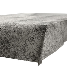 Voorgesneden Papieren Tafelkleed 1x1m "Mosaic" Zwart 40g/m² (400 Stuks)