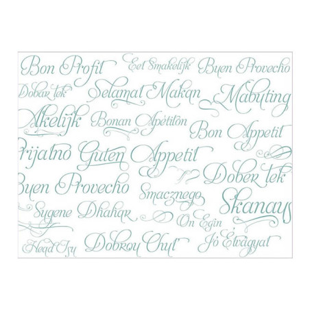 Placemat van Papier Turkoois "Buen Provecho" 30x40cm 40g/m² (1.000 Stuks)