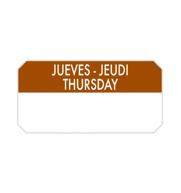 Rechthoekige Zelfklevende Rol "Thursday" 5x2,5cm (1.000 Stuks) Rechthoekige Zelfklevende Rol "Thursday" 5x2,5cm (1.000 Stuks)