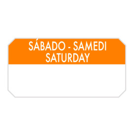 Rechthoekige Zelfklevende Rol "Saturday" 5x2,5cm (1.000 Stuks)