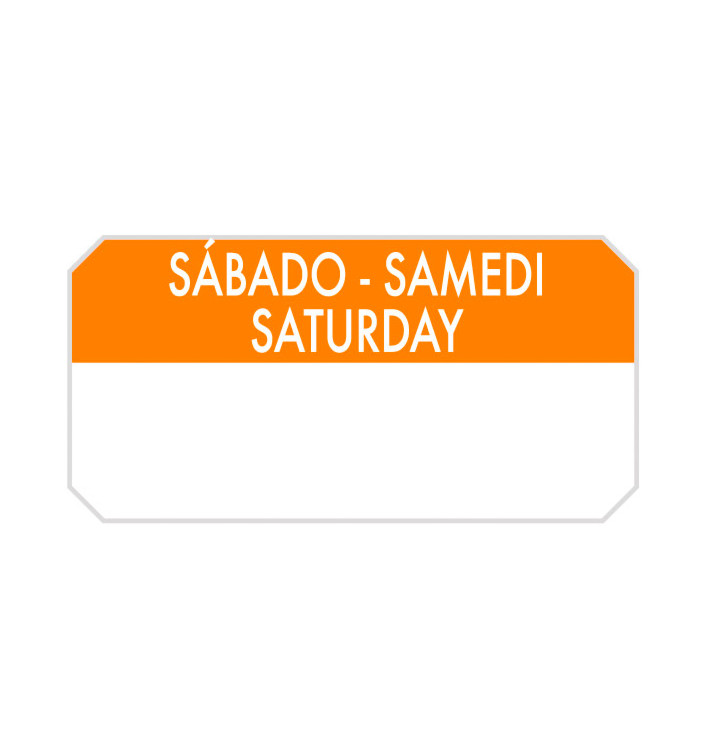 Rechthoekige Zelfklevende Rol "Saturday" 5x2,5cm (1.000 Stuks) Rechthoekige Zelfklevende Rol "Saturday" 5x2,5cm (1.000 Stuks)