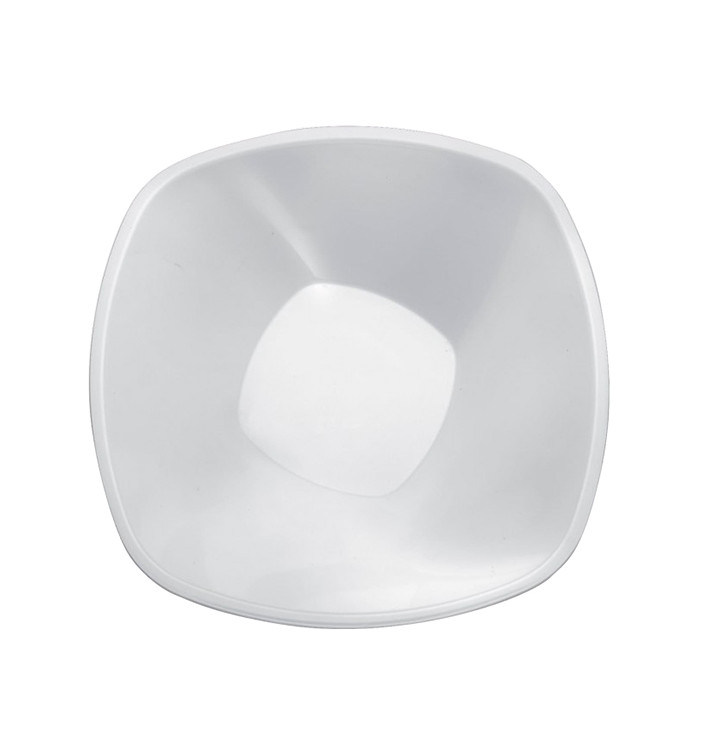 Plastic Kom PP "Vierkant" wit 1250ml Ø21cml (60 stuks) Plastic Kom PP "Vierkant" wit 1250ml Ø21cml (60 stuks)