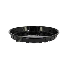Plastic Cakeplak Container APET Zwart Ø25,5cm (10 Stuks)