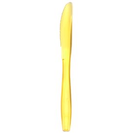 Plastic PS mes Premium geel 19cm (50 stuks) 
