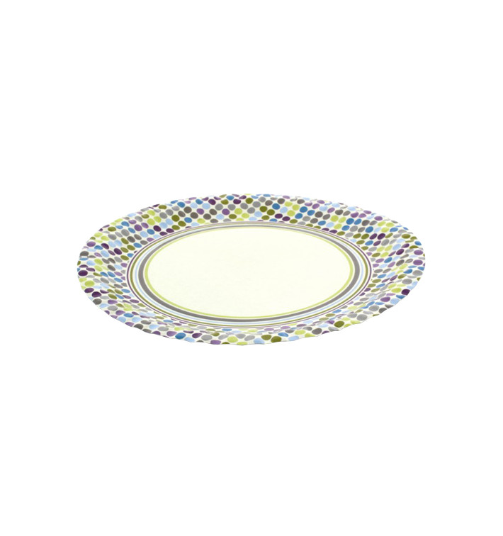 Papieren bord "Raenas en Topos" Design 18cm (12 stuks) Papieren bord "Raenas en Topos" Design 18cm (12 stuks)