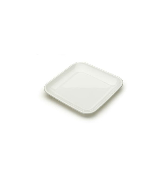 Plastic PS proefschotel wit 6x6x1 cm 