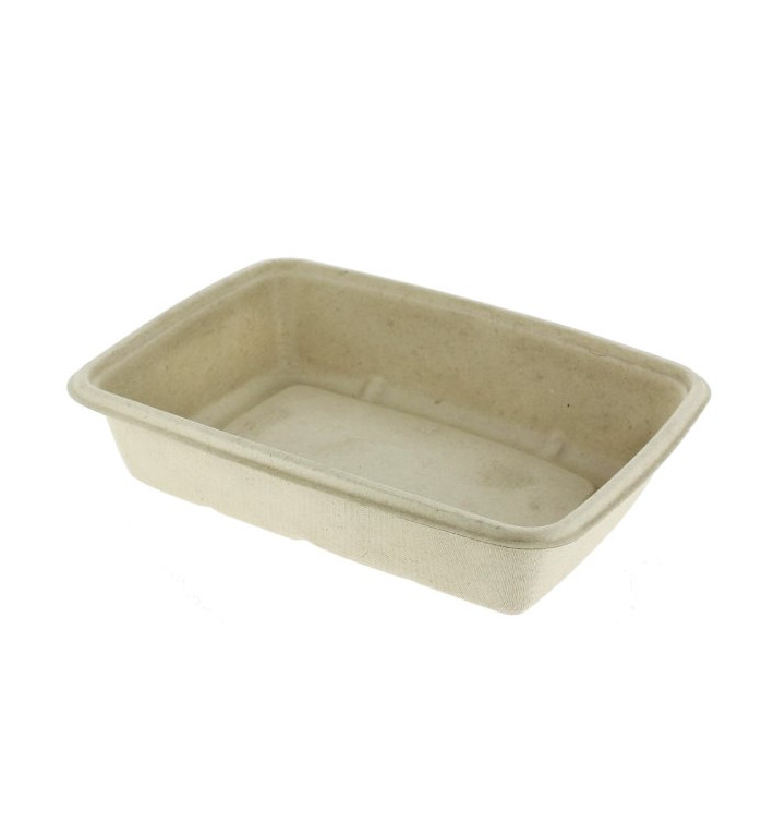 Suikerriet Container PLA gelamineerd 580ml 19x14x3cm (75 Stuks) Suikerriet Container PLA gelamineerd 580ml 19x14x3cm (75 Stuks)