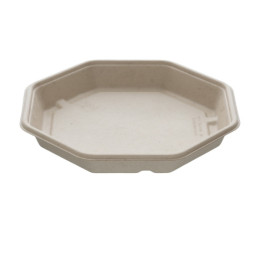 Octogonale Suikerrietcontainer met Deksel 830 ml 23x23cm (15 stuks) 