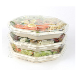 Octogonale Suikerrietcontainer met Deksel 830 ml 23x23cm (15 stuks) 