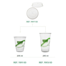 Stof gebaseerd op Maizena PLA beker  "groen Stripe" 205ml (50 stuks) 