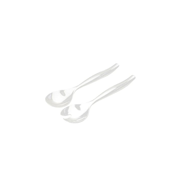 Plastic lepel en vork PS Saladetransparant Plastic lepel en vork PS Saladetransparant