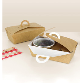 American Box with handles "Doggy Bag" Kraft 20x10x7cm (20 stuks) 