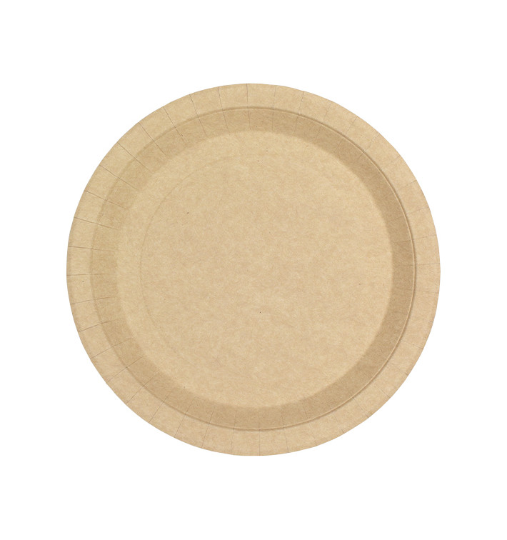 Papieren bord Rond vormig Vetvrij kraft Ø22cm 195g/m² (450 stuks) Papieren bord Rond vormig Vetvrij kraft Ø22cm 195g/m² (450 stuks)