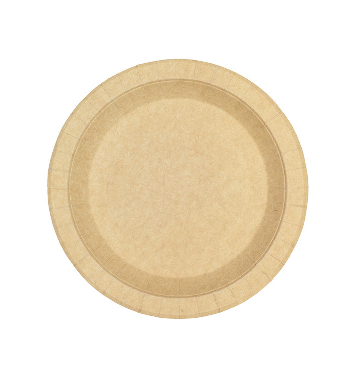 Papieren bord Rond vormig Vetvrij kraft Ø18cm 195g/m² (450 stuks) Papieren bord Rond vormig Vetvrij kraft Ø18cm 195g/m² (450 stuks)