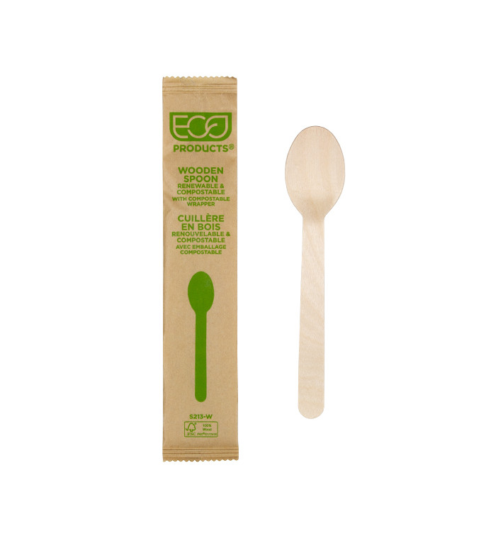 Verpakt Wegwerp Hout Lepel 16cm (500 Stuks) Verpakt Wegwerp Hout Lepel 16cm (500 Stuks)