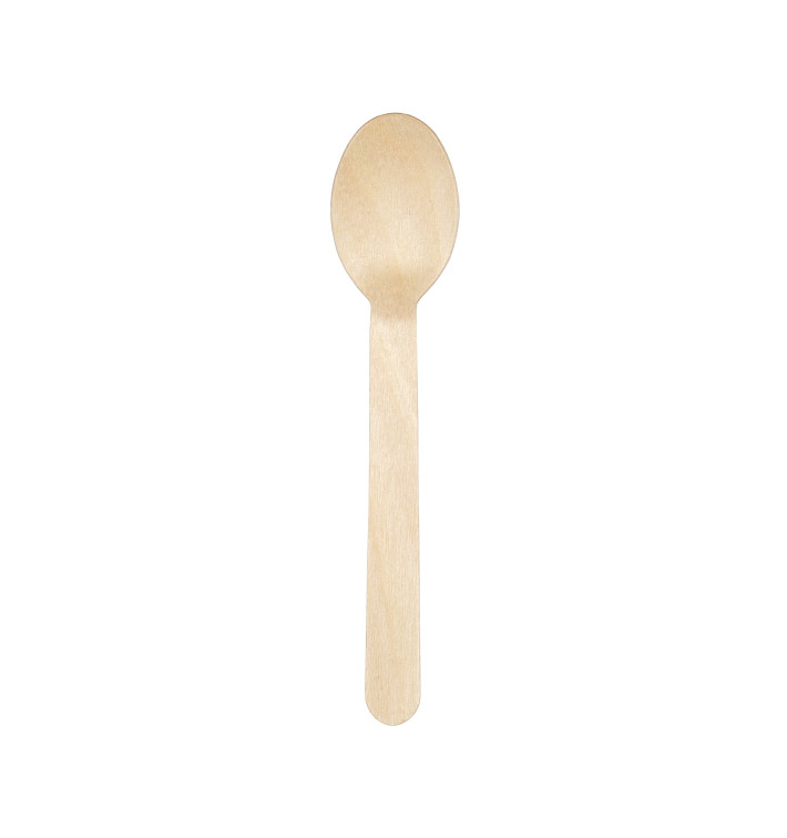 Wegwerp Hout Lepel 16cm (25 Stuks) Wegwerp Hout Lepel 16cm (25 Stuks)
