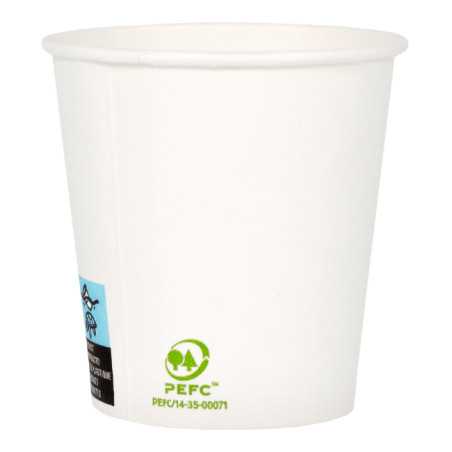 Papieren beker wit 4Oz/120ml Ø6,2cm (80 stuks) 