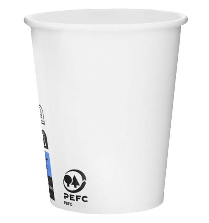 Papieren beker wit 6Oz/180ml Ø7,0cm (100 stuks) Papieren beker wit 6Oz/180ml Ø7,0cm (100 stuks)