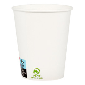 Papieren beker wit 9 Oz/280ml Ø8,0cm (50 stuks) 