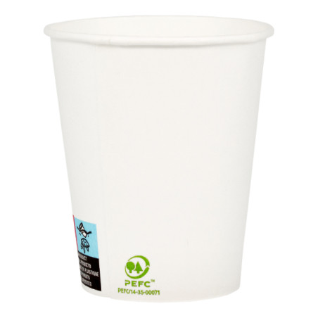 Papieren beker wit 9Oz/280ml Ø8,0cm (50 stuks) 