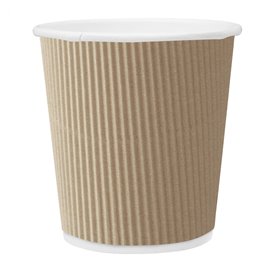 Papieren beker "ribbel kraft" bruin 4 Oz/120ml Ø6,2cm (50 stuks) 