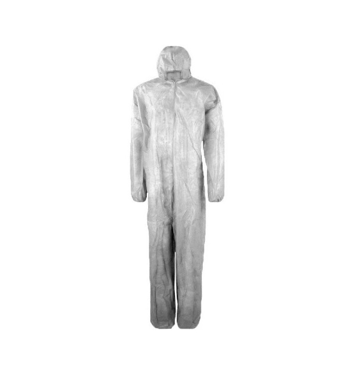 Wegwerp plastic overall "TST" PP capuchonrits 35g maat XL (1 stuk) Wegwerp plastic overall "TST" PP capuchonrits 35g maat XL (1 stuk)