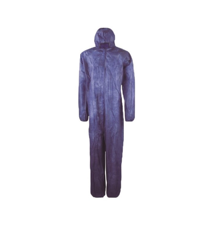 Wegwerp plastic overall "TST" PP capuchonrits maat XXL blauw (1 stuk) Wegwerp plastic overall "TST" PP capuchonrits maat XXL blauw (1 stuk)