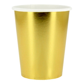 Papieren beker goud 9Oz/240ml "Party" (10 stuks)