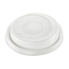 Plastic Deksel PS "Cappuccino" wit Ø8,6cm (100 stuks) 