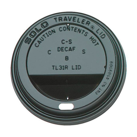Deksel voor beker gat 6 en 8 Oz zwart Ø8,0cm (100 stuks)