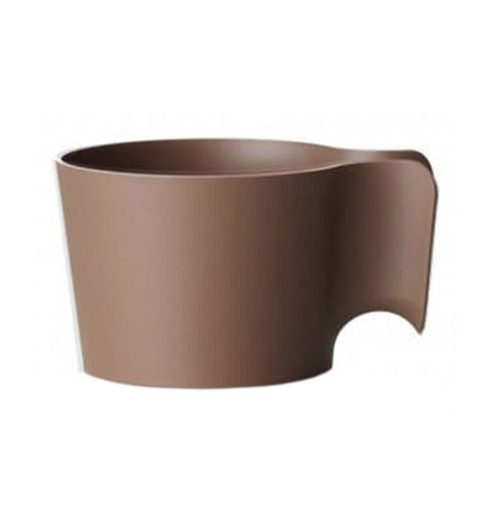 Plastic beker houder PP bruin (12 stuks) Plastic beker houder PP bruin (12 stuks)