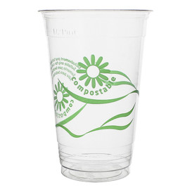 Stof gebaseerd op Maizena PLA beker  "groen Spirit" transparant 330ml (50 stuks) 
