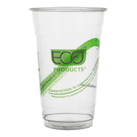 Stof gebaseerd op Maizena PLA beker  "groen Stripe" 590ml (50 stuks) 