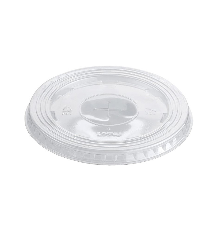 Plastic platte Deksel met kruis PET kristal Ø9,4cm (100 stuks) Plastic platte Deksel met kruis PET kristal Ø9,4cm (100 stuks)