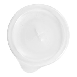 Plastic PS Deksel met rietsleuf Easen Open transparant Plat Ø8cm (1000 stuks)