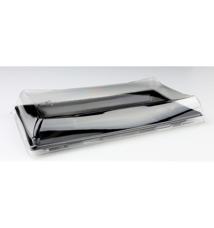 Plastic schotel zwart met Deksel 12x16cm (300 stuks) Plastic schotel zwart met Deksel 12x16cm (300 stuks)