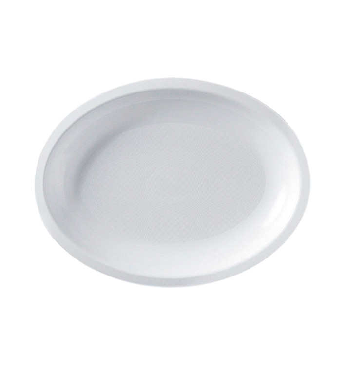 Plastic schotel microgolfbaar Ovaal vormig wit 25,5x19 cm (600 stuks) Plastic schotel microgolfbaar Ovaal vormig wit 25,5x19 cm (600 stuks)