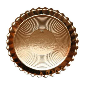 Papieren bord Rond vormig goud "Venus" 28cm (50 stuks) 