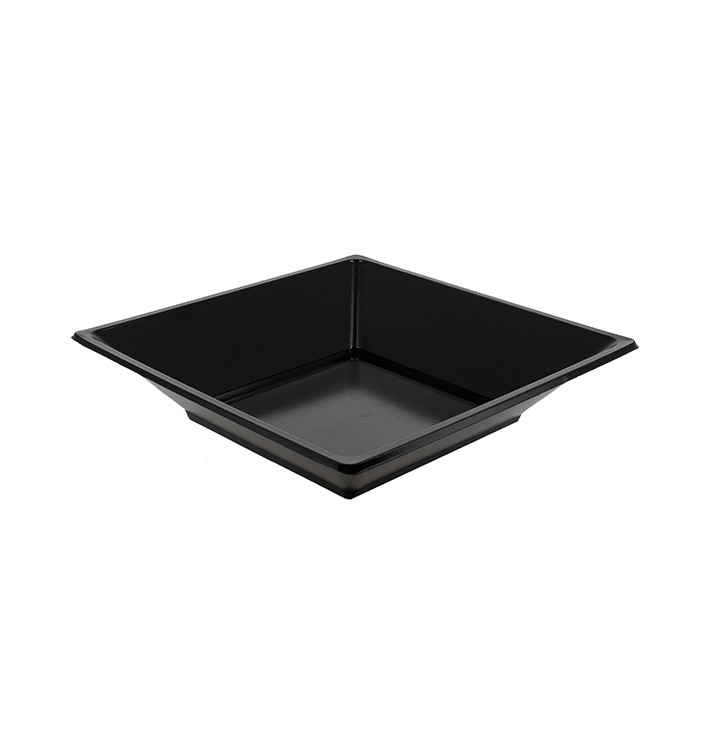 Plastic bord Diep Vierkant zwart 17 cm (750 stuks) Plastic bord Diep Vierkant zwart 17 cm (750 stuks)