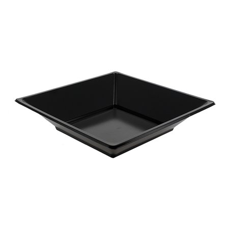 Plastic bord Diep Vierkant zwart 17 cm (750 stuks)
