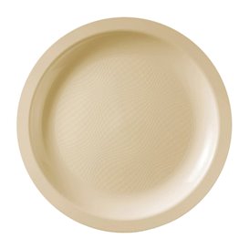 Plastic bord Plat crème "Rond vormig" PP18,5 cm (50 stuks) 