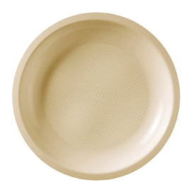 Plastic bord Plat crème "Rond vormig" PP Ø22 cm (50 stuks) 